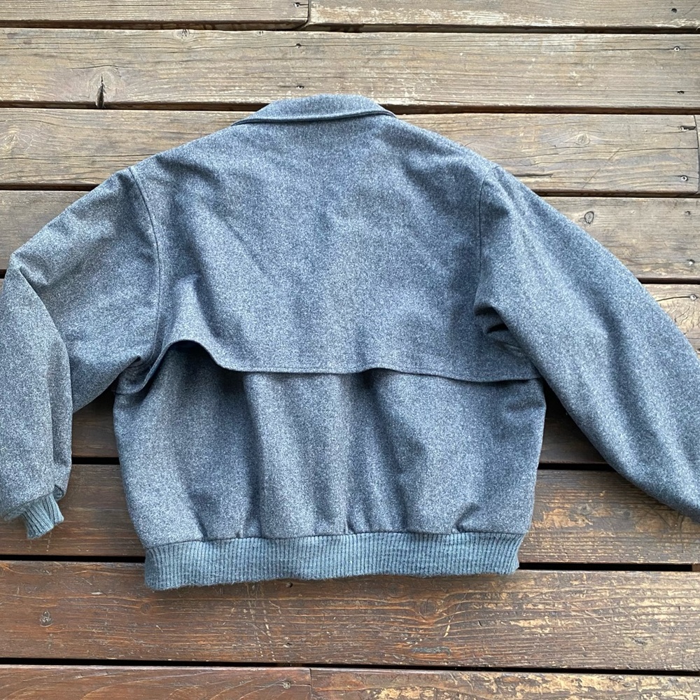 Pendleton Grey 100% Virgin Wool Jacket Bomber Sty… - image 3